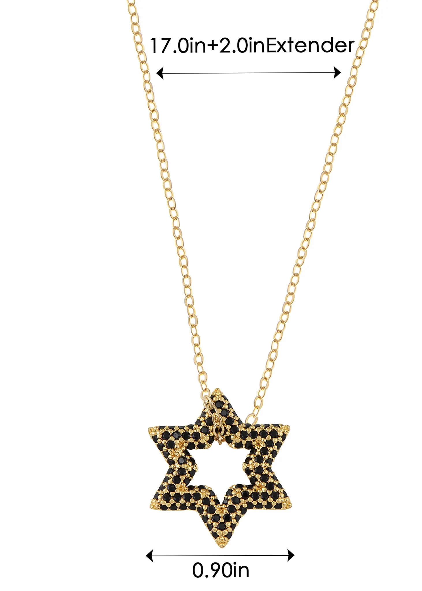 Alilang Sparkly Cubic Zirconia Star Pendant Necklace for Women Christian Jewelry