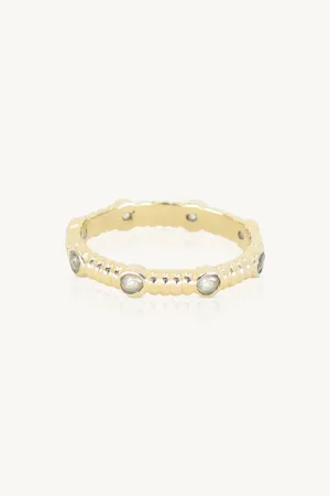 Asymmetric Moonstone Gold Stacker