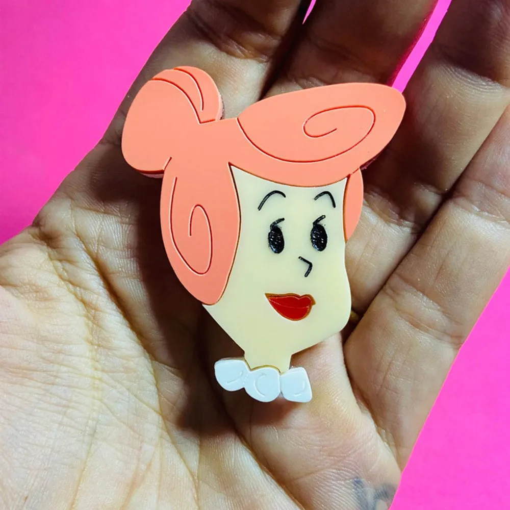 Cartoon Collection - Betty & Wilma Acrylic Brooch by Makokot Design