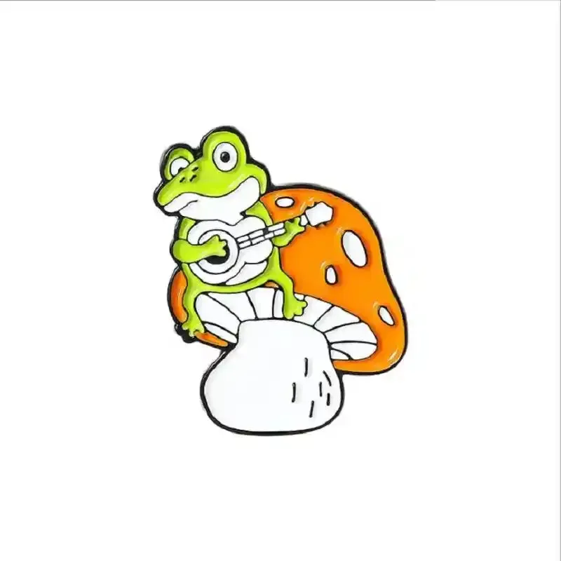 Cartoon Frog Lotus Leaf Magic Hat Brooch