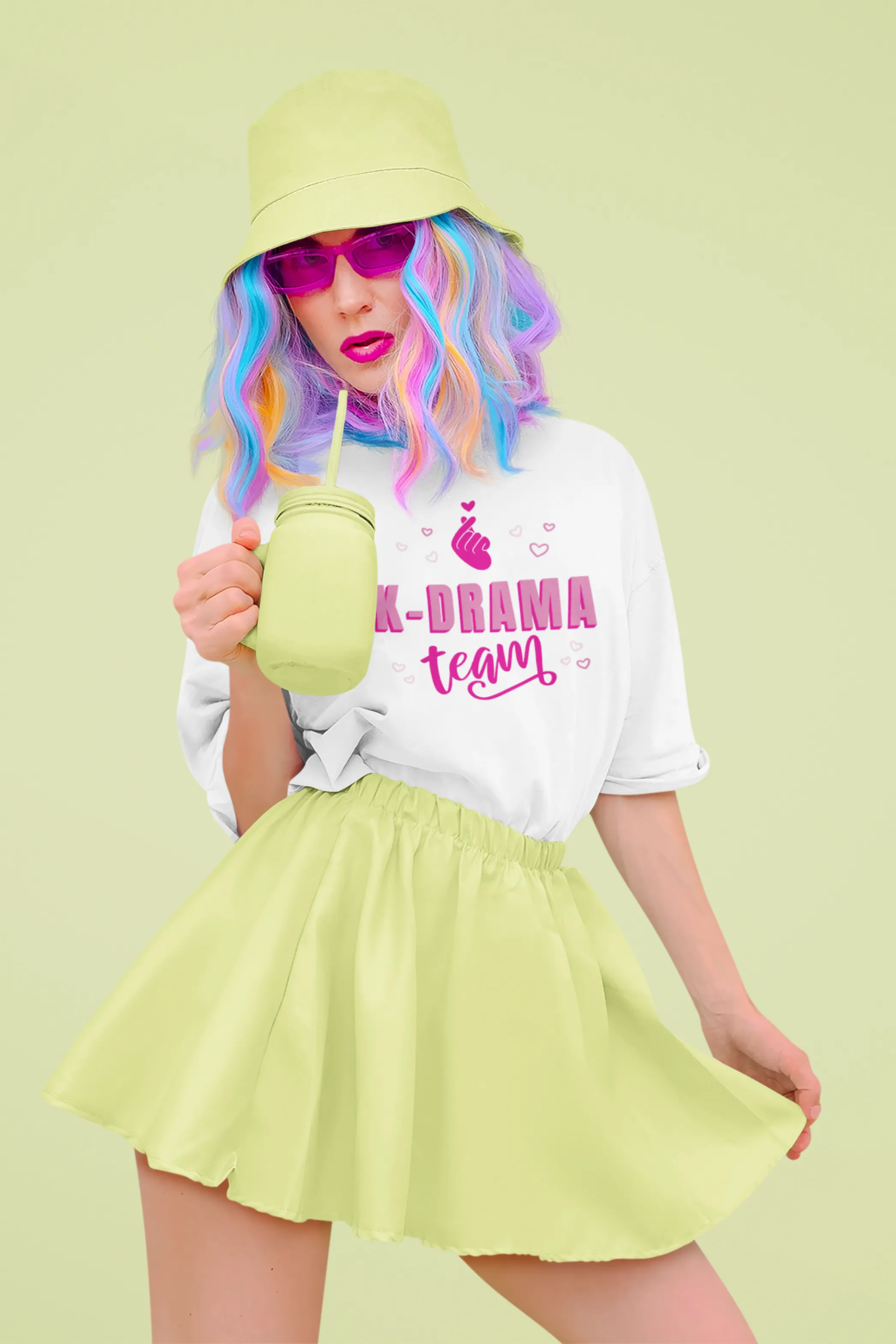 K-Drama Printed Oversized T-shirt for women