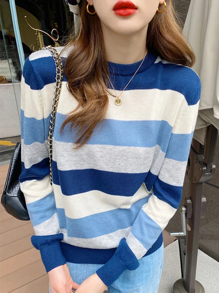 Striped Korean Streetwear Sweater