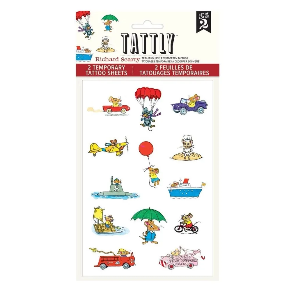 Tattly Richard Scarry Busy World Mice Tattoo Sheets