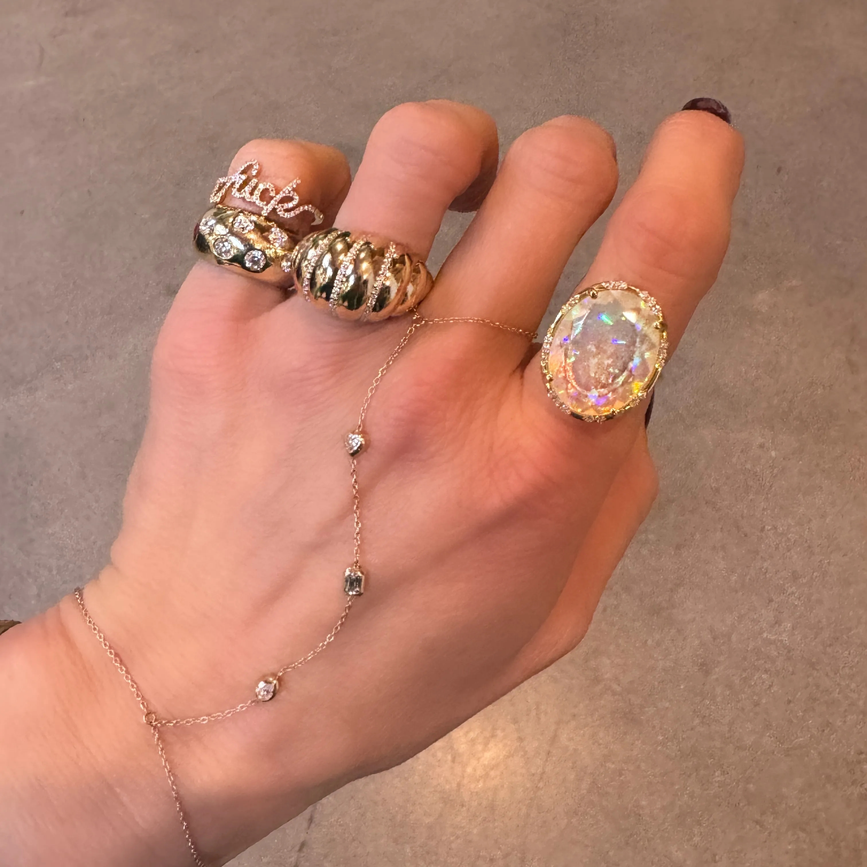 Twisted Gold & Diamond  Dome Ring